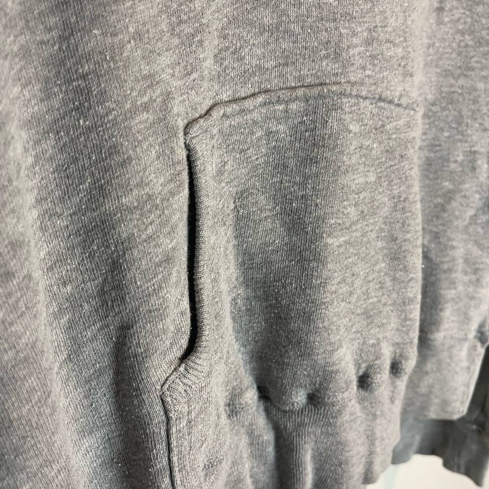 Fox Gray V-Neck Hoodie Sweater Soft Knit Casual Y2K size Large - Picture 5 of 12